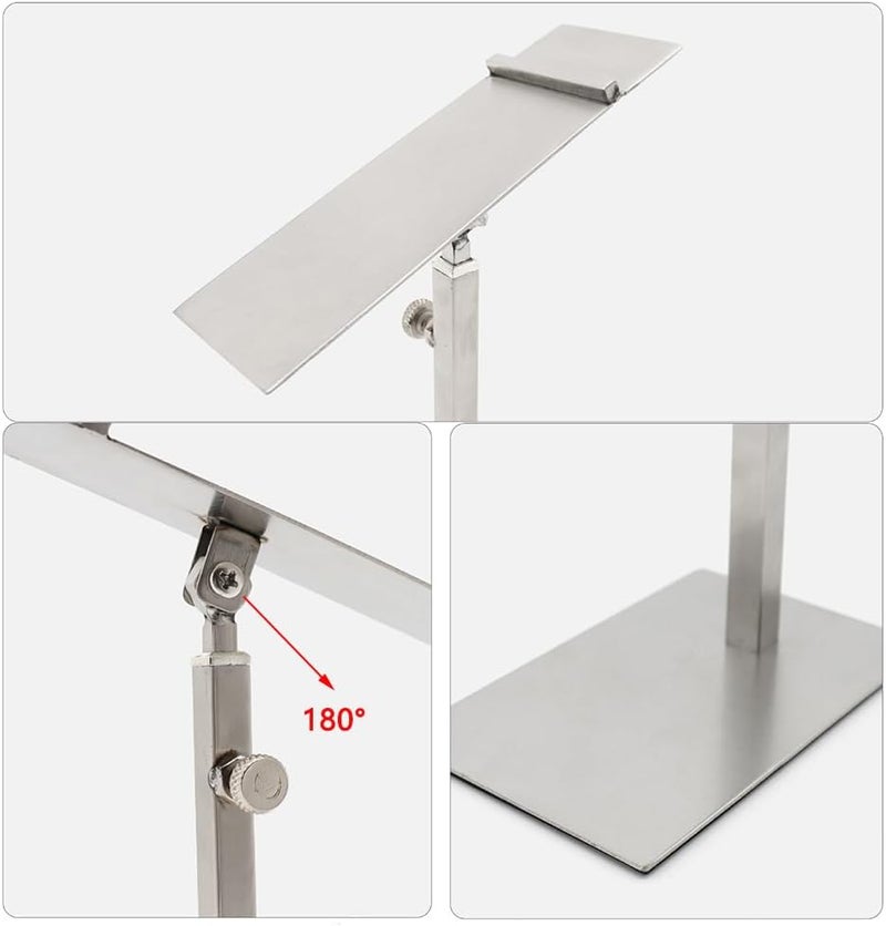 Mollytek 2 Pack Shoe Display Riser Stainless Steel High Heel Display Stand Rack High Heel Shoe Stand Holder Countertop Shoes Display Stands for Selling Photography (Silver) - Image 3